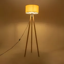 SAGA 204-0045 Μοντέρνο Επιδαπέδιο Φωτιστικό με Ντουί 1 x E27 AC 220-240V IP20 - Μπεζ & Κίτρινο - Μ38 x Π38 x Υ140cm