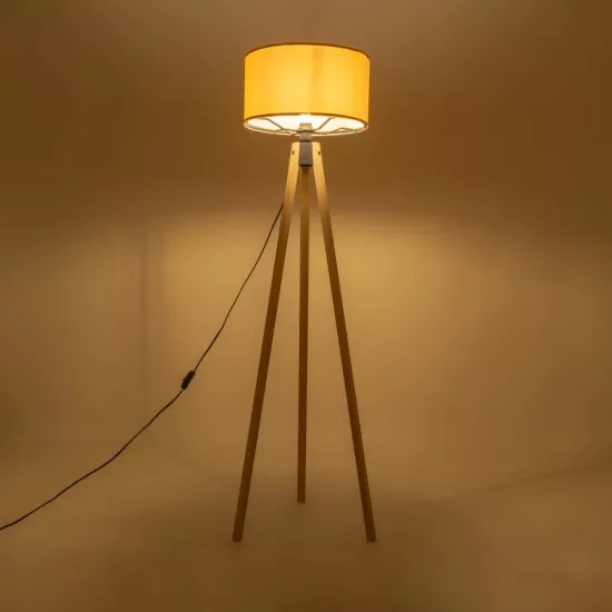 SAGA 204-0045 Μοντέρνο Επιδαπέδιο Φωτιστικό με Ντουί 1 x E27 AC 220-240V IP20 - Μπεζ & Κίτρινο - Μ38 x Π38 x Υ140cm