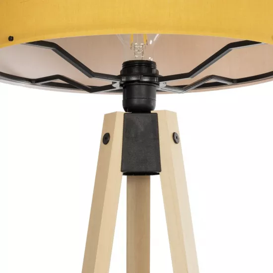 SAGA 204-0045 Μοντέρνο Επιδαπέδιο Φωτιστικό με Ντουί 1 x E27 AC 220-240V IP20 - Μπεζ & Κίτρινο - Μ38 x Π38 x Υ140cm