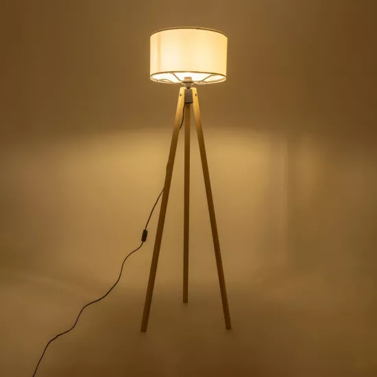 SAGA 204-0046 Μοντέρνο Επιδαπέδιο Φωτιστικό με Ντουί 1 x E27 AC 220-240V IP20 - Μπεζ & Λευκό - Μ38 x Π38 x Υ140cm