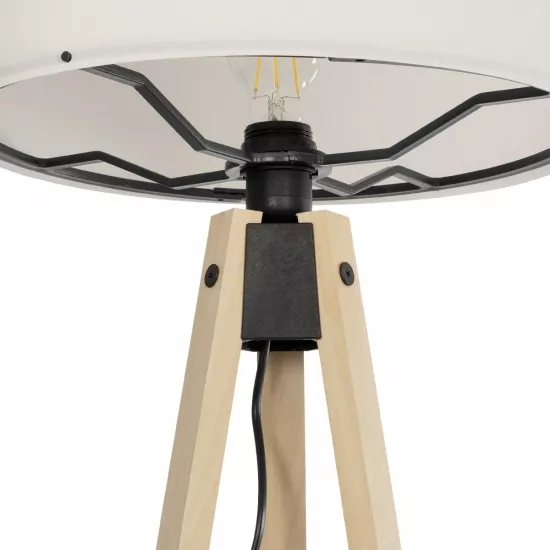 SAGA 204-0046 Μοντέρνο Επιδαπέδιο Φωτιστικό με Ντουί 1 x E27 AC 220-240V IP20 - Μπεζ & Λευκό - Μ38 x Π38 x Υ140cm