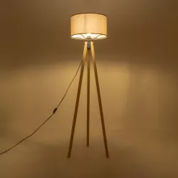 SAGA 204-0048 Μοντέρνο Επιδαπέδιο Φωτιστικό με Ντουί 1 x E27 AC 220-240V IP20 - Μπεζ & Γκρι - Μ38 x Π38 x Υ140cm