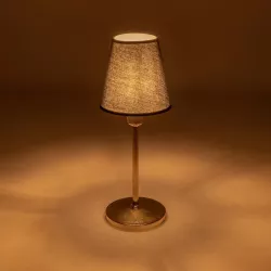 GLOSSY 204-0056 Μοντέρνο Επιτραπέζιο Φωτιστικό Πορτατίφ με Ντουί 1 x E14 AC 220-240V IP20 - Χρυσό & Μαύρο - Μ14 x Π14 x Υ36cm