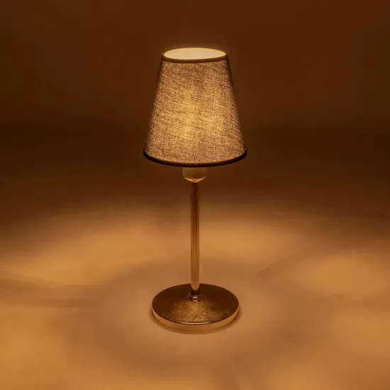 GLOSSY 204-0056 Μοντέρνο Επιτραπέζιο Φωτιστικό Πορτατίφ με Ντουί 1 x E14 AC 220-240V IP20 - Χρυσό & Μαύρο - Μ14 x Π14 x Υ36cm