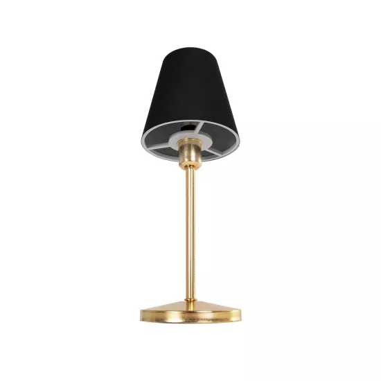 GLOSSY 204-0056 Μοντέρνο Επιτραπέζιο Φωτιστικό Πορτατίφ με Ντουί 1 x E14 AC 220-240V IP20 - Χρυσό & Μαύρο - Μ14 x Π14 x Υ36cm