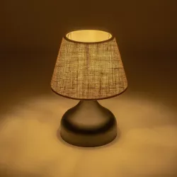 PYRAMID 204-0057 Μοντέρνο Επιτραπέζιο Φωτιστικό Πορτατίφ με Ντουί 1 x E27 AC 220-240V IP20 - Μαύρο & Μπεζ - Μ22 x Π22 x Υ30cm