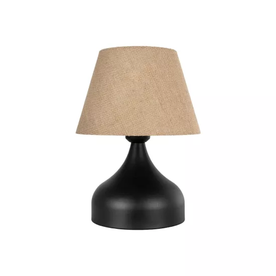 PYRAMID 204-0057 Μοντέρνο Επιτραπέζιο Φωτιστικό Πορτατίφ με Ντουί 1 x E27 AC 220-240V IP20 - Μαύρο & Μπεζ - Μ22 x Π22 x Υ30cm