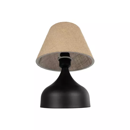 PYRAMID 204-0057 Μοντέρνο Επιτραπέζιο Φωτιστικό Πορτατίφ με Ντουί 1 x E27 AC 220-240V IP20 - Μαύρο & Μπεζ - Μ22 x Π22 x Υ30cm