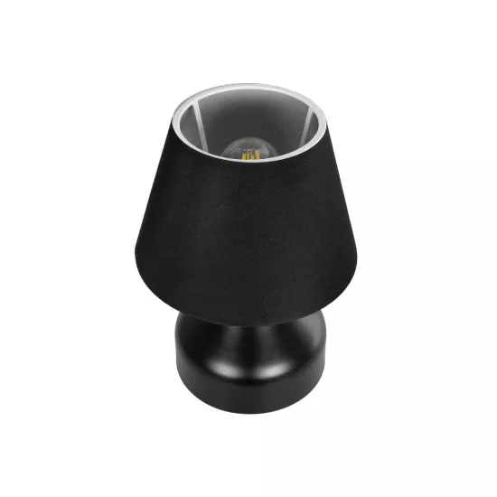 PYRAMID 204-0058 Μοντέρνο Επιτραπέζιο Φωτιστικό Πορτατίφ με Ντουί 1 x E27 AC 220-240V IP20 - Μαύρο - Μ22 x Π22 x Υ30cm