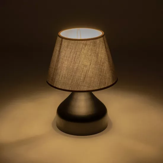 MICKEY 204-0059 Μοντέρνο Επιτραπέζιο Φωτιστικό Πορτατίφ με Ντουί 1 x E27 AC 220-240V IP20 - Μαύρο - Μ22 x Π22 x Υ30cm