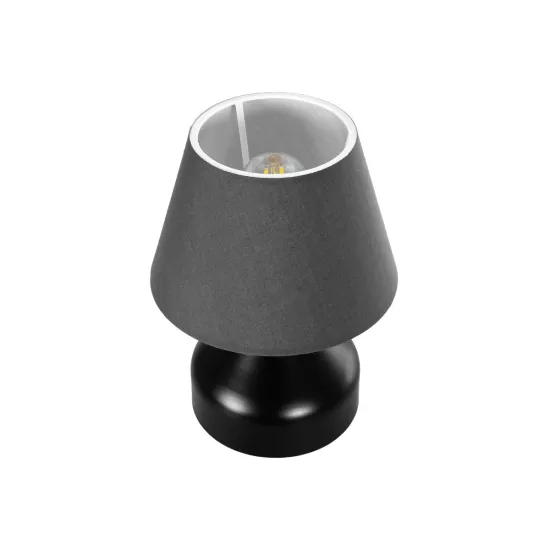 MICKEY 204-0059 Μοντέρνο Επιτραπέζιο Φωτιστικό Πορτατίφ με Ντουί 1 x E27 AC 220-240V IP20 - Μαύρο - Μ22 x Π22 x Υ30cm