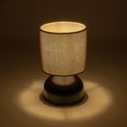 RUBIK 204-0060 Μοντέρνο Επιτραπέζιο Φωτιστικό Πορτατίφ με Ντουί 1 x E27 AC 220-240V IP20 - Μαύρο & Καφέ - Μ18 x Π18 x Υ30cm