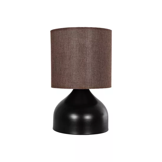 RUBIK 204-0060 Μοντέρνο Επιτραπέζιο Φωτιστικό Πορτατίφ με Ντουί 1 x E27 AC 220-240V IP20 - Μαύρο & Καφέ - Μ18 x Π18 x Υ30cm