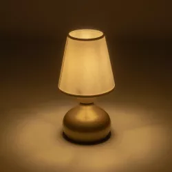 SWEET 204-0061 Μοντέρνο Επιτραπέζιο Φωτιστικό Πορτατίφ με Ντουί 1 x E27 AC 220-240V IP20 - Χρυσό & Μπεζ - Μ14 x Π14 x Υ25cm