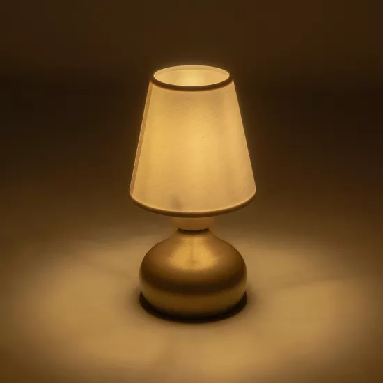 SWEET 204-0061 Μοντέρνο Επιτραπέζιο Φωτιστικό Πορτατίφ με Ντουί 1 x E27 AC 220-240V IP20 - Χρυσό & Μπεζ - Μ14 x Π14 x Υ25cm