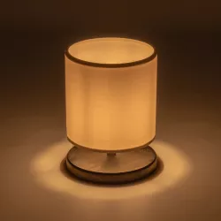 MINNIE 204-0062 Μοντέρνο Επιτραπέζιο Φωτιστικό Πορτατίφ με Ντουί 1 x E14 AC 220-240V IP20 - Μαύρο & Μπεζ - Μ15 x Π15 x Υ21cm