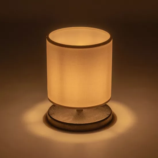 MINNIE 204-0062 Μοντέρνο Επιτραπέζιο Φωτιστικό Πορτατίφ με Ντουί 1 x E14 AC 220-240V IP20 - Μαύρο & Μπεζ - Μ15 x Π15 x Υ21cm