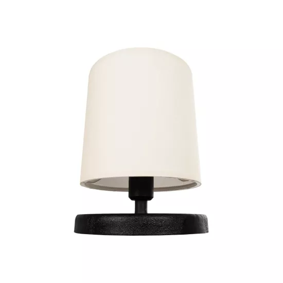 MINNIE 204-0062 Μοντέρνο Επιτραπέζιο Φωτιστικό Πορτατίφ με Ντουί 1 x E14 AC 220-240V IP20 - Μαύρο & Μπεζ - Μ15 x Π15 x Υ21cm