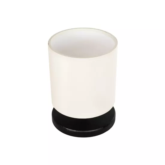 MINNIE 204-0062 Μοντέρνο Επιτραπέζιο Φωτιστικό Πορτατίφ με Ντουί 1 x E14 AC 220-240V IP20 - Μαύρο & Μπεζ - Μ15 x Π15 x Υ21cm