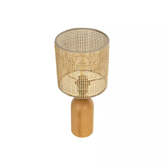 HARD 204-0065 Boho Επιτραπέζιο Φωτιστικό Πορτατίφ με Ντουί 1 x E14 AC 220-240V IP20 - Καφέ & Μπεζ - Μ15 x Π15 x Υ35cm