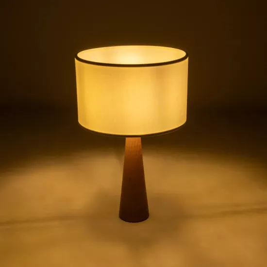 COBRA 204-0066 Μοντέρνο Επιτραπέζιο Φωτιστικό Πορτατίφ με Ντουί 1 x E27 AC 220-240V IP20 - Μπεζ & Λευκό - Μ24 x Π24 x Υ39cm