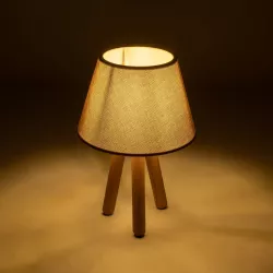 CAP 204-0067 Μοντέρνο Επιτραπέζιο Φωτιστικό Πορτατίφ με Ντουί 1 x E27 AC 220-240V IP20 - Καφέ & Μπεζ - Μ22 x Π22 x Υ33cm