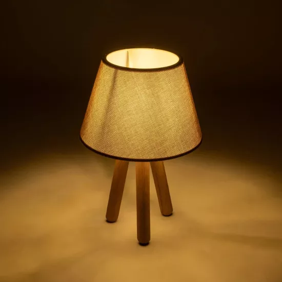 CAP 204-0067 Μοντέρνο Επιτραπέζιο Φωτιστικό Πορτατίφ με Ντουί 1 x E27 AC 220-240V IP20 - Καφέ & Μπεζ - Μ22 x Π22 x Υ33cm