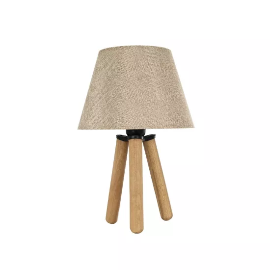 CAP 204-0067 Μοντέρνο Επιτραπέζιο Φωτιστικό Πορτατίφ με Ντουί 1 x E27 AC 220-240V IP20 - Καφέ & Μπεζ - Μ22 x Π22 x Υ33cm