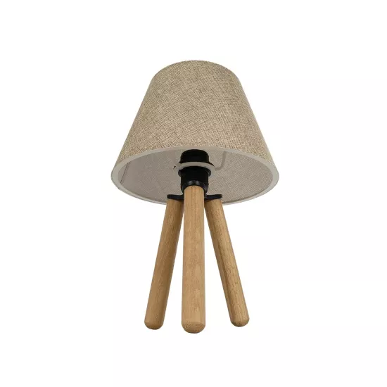 CAP 204-0067 Μοντέρνο Επιτραπέζιο Φωτιστικό Πορτατίφ με Ντουί 1 x E27 AC 220-240V IP20 - Καφέ & Μπεζ - Μ22 x Π22 x Υ33cm