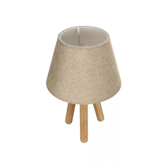 CAP 204-0067 Μοντέρνο Επιτραπέζιο Φωτιστικό Πορτατίφ με Ντουί 1 x E27 AC 220-240V IP20 - Καφέ & Μπεζ - Μ22 x Π22 x Υ33cm