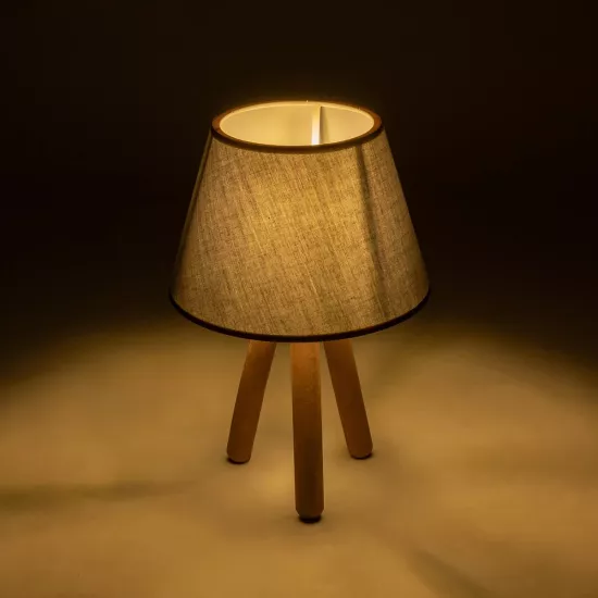 CAP 204-0068 Μοντέρνο Επιτραπέζιο Φωτιστικό Πορτατίφ με Ντουί 1 x E27 AC 220-240V IP20 - Καφέ & Μαύρο - Μ22 x Π22 x Υ33cm