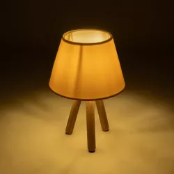 CAP 204-0069 Μοντέρνο Επιτραπέζιο Φωτιστικό Πορτατίφ με Ντουί 1 x E27 AC 220-240V IP20 - Καφέ & Λευκό - Μ22 x Π22 x Υ33cm