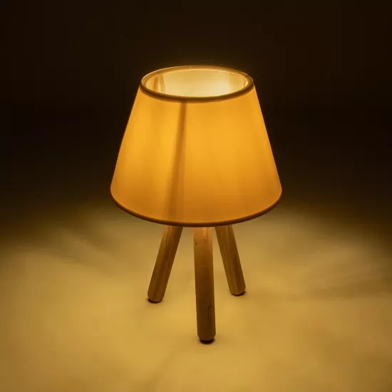 CAP 204-0069 Μοντέρνο Επιτραπέζιο Φωτιστικό Πορτατίφ με Ντουί 1 x E27 AC 220-240V IP20 - Καφέ & Λευκό - Μ22 x Π22 x Υ33cm