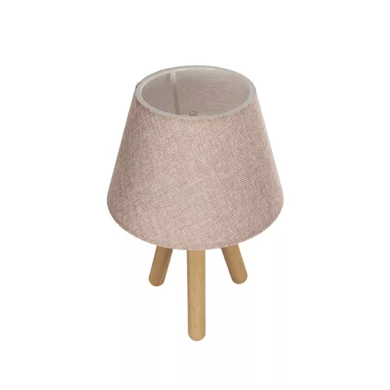 CAP 204-0070 Μοντέρνο Επιτραπέζιο Φωτιστικό Πορτατίφ με Ντουί 1 x E27 AC 220-240V IP20 - Καφέ & Ροζ - Μ22 x Π22 x Υ33cm