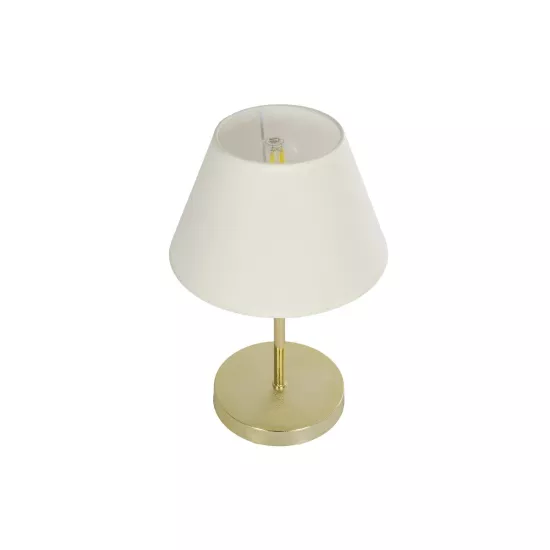 GLOSSY 204-0071 Μοντέρνο Επιτραπέζιο Φωτιστικό Πορτατίφ με Ντουί 1 x E27 AC 220-240V IP20 - Χρυσό & Λευκό - Μ22 x Π22 x Υ34cm