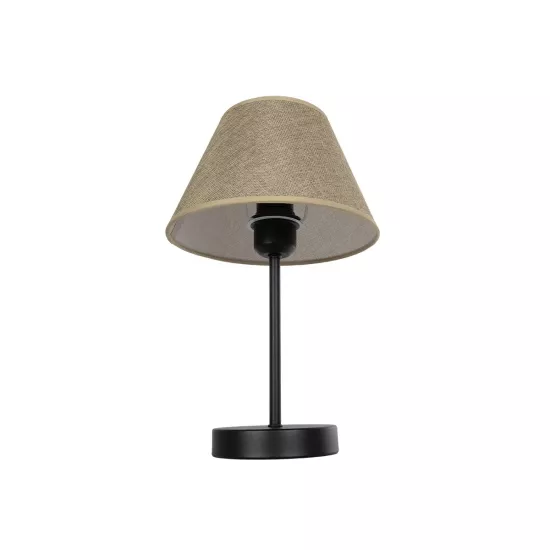 LARA 204-0073 Μοντέρνο Επιτραπέζιο Φωτιστικό Πορτατίφ με Ντουί 1 x E27 AC 220-240V IP20 - Μαύρο & Μπεζ - Μ22 x Π22 x Υ34cm