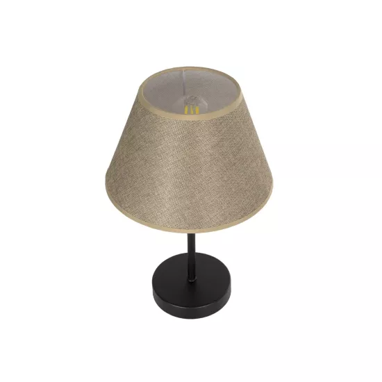 LARA 204-0073 Μοντέρνο Επιτραπέζιο Φωτιστικό Πορτατίφ με Ντουί 1 x E27 AC 220-240V IP20 - Μαύρο & Μπεζ - Μ22 x Π22 x Υ34cm