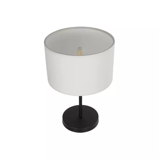 LARA 204-0075 Μοντέρνο Επιτραπέζιο Φωτιστικό Πορτατίφ με Ντουί 1 x E27 AC 220-240V IP20 - Μαύρο & Μπεζ - Μ24 x Π24 x Υ36cm