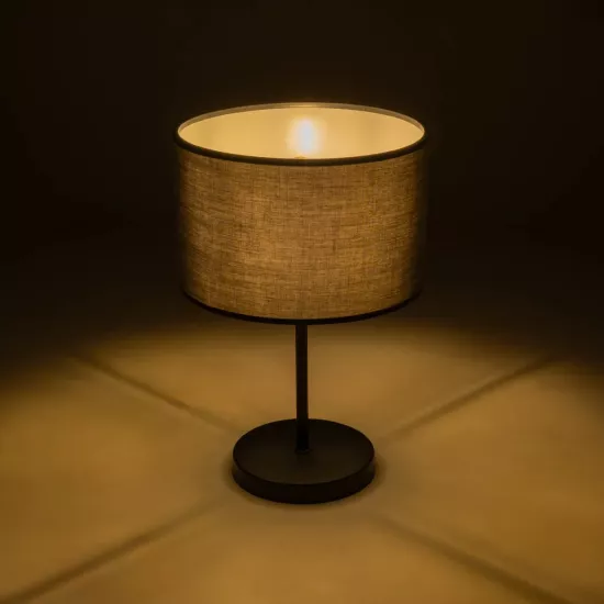 LARA 204-0076 Μοντέρνο Επιτραπέζιο Φωτιστικό Πορτατίφ με Ντουί 1 x E27 AC 220-240V IP20 - Μαύρο - Μ24 x Π24 x Υ36cm