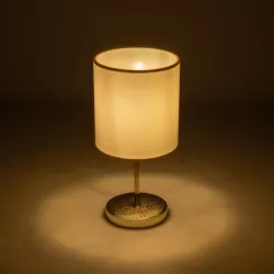 GLOSSY 204-0078 Μοντέρνο Επιτραπέζιο Φωτιστικό Πορτατίφ με Ντουί 1 x E27 AC 220-240V IP20 - Χρυσό & Μπεζ - Μ19 x Π19 x Υ38cm