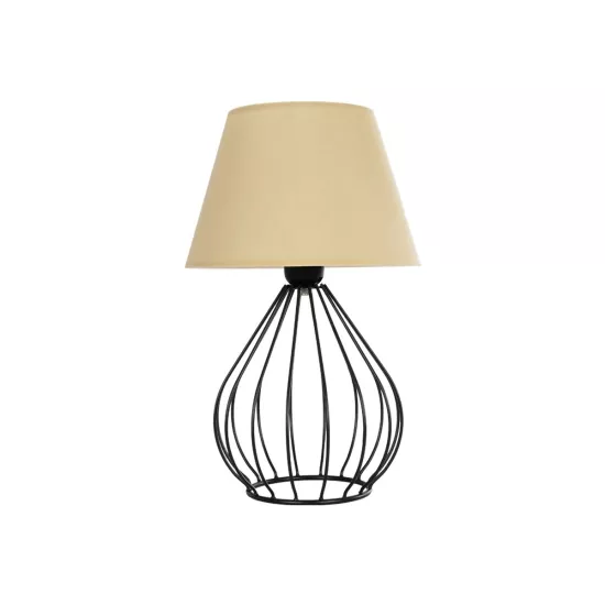 CLASS 204-0079 Μοντέρνο Επιτραπέζιο Φωτιστικό Πορτατίφ με Ντουί 1 x E27 AC 220-240V IP20 - Μαύρο & Μπεζ - Μ22 x Π22 x Υ36cm