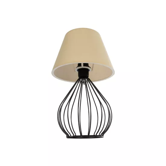 CLASS 204-0079 Μοντέρνο Επιτραπέζιο Φωτιστικό Πορτατίφ με Ντουί 1 x E27 AC 220-240V IP20 - Μαύρο & Μπεζ - Μ22 x Π22 x Υ36cm