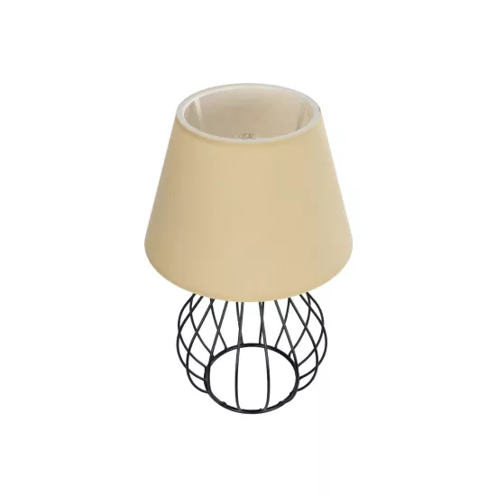 CLASS 204-0079 Μοντέρνο Επιτραπέζιο Φωτιστικό Πορτατίφ με Ντουί 1 x E27 AC 220-240V IP20 - Μαύρο & Μπεζ - Μ22 x Π22 x Υ36cm