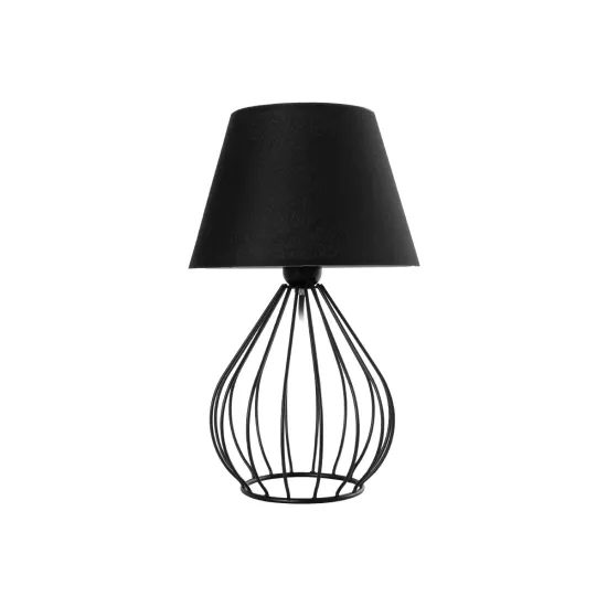 CLASS 204-0080 Μοντέρνο Επιτραπέζιο Φωτιστικό Πορτατίφ με Ντουί 1 x E27 AC 220-240V IP20 - Μαύρο & Μπεζ - Μ22 x Π22 x Υ36cm