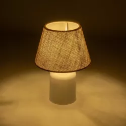 CIA 204-0082 Μοντέρνο Επιτραπέζιο Φωτιστικό Πορτατίφ με Ντουί 1 x E27 AC 220-240V IP20 - Λευκό & Μπεζ - Μ23 x Π23 x Υ31,5cm