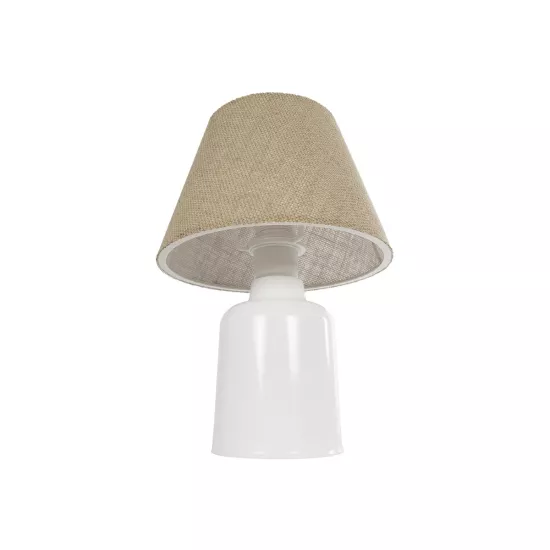 CIA 204-0082 Μοντέρνο Επιτραπέζιο Φωτιστικό Πορτατίφ με Ντουί 1 x E27 AC 220-240V IP20 - Λευκό & Μπεζ - Μ23 x Π23 x Υ31,5cm