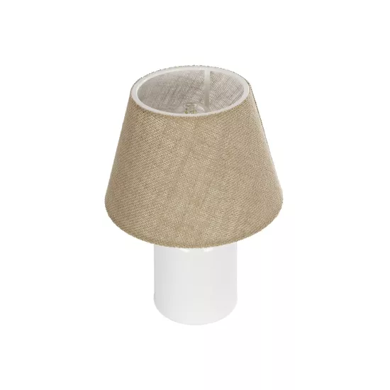 CIA 204-0082 Μοντέρνο Επιτραπέζιο Φωτιστικό Πορτατίφ με Ντουί 1 x E27 AC 220-240V IP20 - Λευκό & Μπεζ - Μ23 x Π23 x Υ31,5cm