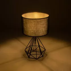 DIAMOND 204-0083 Μοντέρνο Επιτραπέζιο Φωτιστικό Πορτατίφ με Ντουί 1 x E27 AC 220-240V IP20 - Μαύρο - Μ24,5 x Π24,5 x Υ40cm