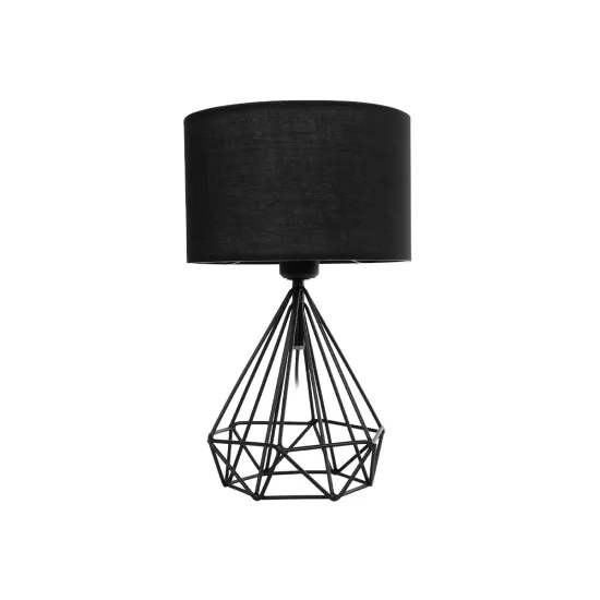 DIAMOND 204-0083 Μοντέρνο Επιτραπέζιο Φωτιστικό Πορτατίφ με Ντουί 1 x E27 AC 220-240V IP20 - Μαύρο - Μ24,5 x Π24,5 x Υ40cm