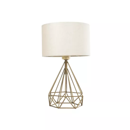DIAMOND 204-0084 Μοντέρνο Επιτραπέζιο Φωτιστικό Πορτατίφ με Ντουί 1 x E27 AC 220-240V IP20 - Χρυσό & Μπεζ - Μ24,5 x Π24,5 x Υ40cm